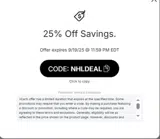 Chicago Blackhawks Shop coupon verification screenshot
