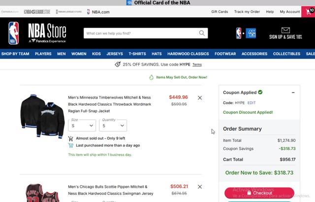 Chicago Bulls checkout page showing Chicago Bulls promo code box | Screenshot taken by SimplyCodes community member on Sep 24, 2025
