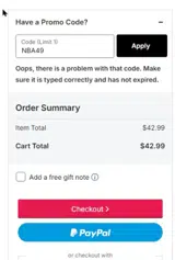 Chicago Bulls coupon verification screenshot