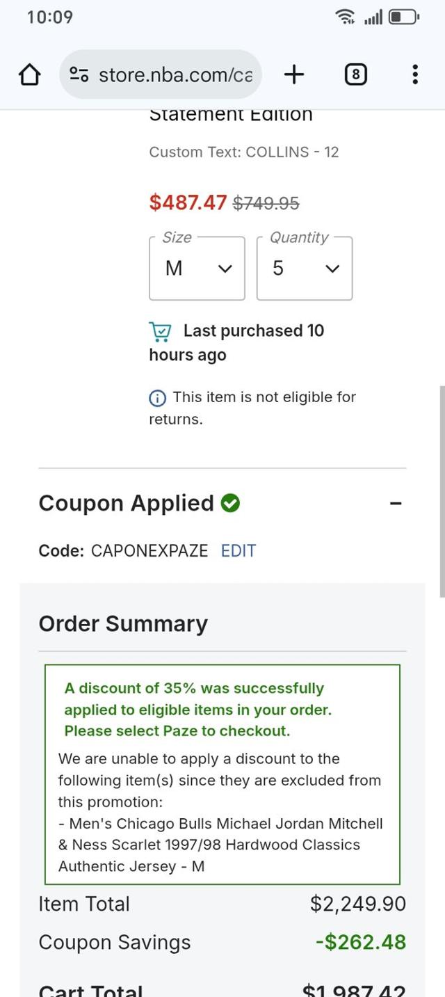 Chicago Bulls checkout page showing Chicago Bulls promo code box | Screenshot taken by SimplyCodes community member on Sep 13, 2025