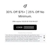 BUCKETS coupon verification screenshot