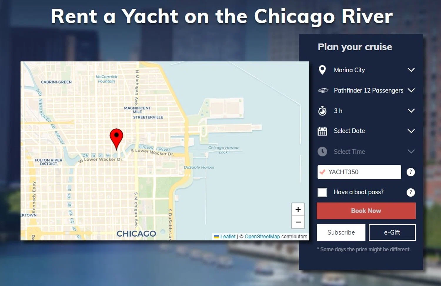Chicago Electric Boat Company checkout page showing Chicago Electric Boat Company promo code box | Screenshot taken by SimplyCodes community member on Jan 7, 2024
