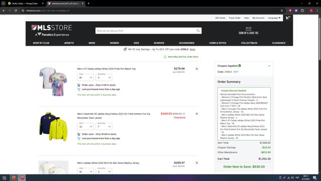 Chicago Fire checkout page showing Chicago Fire promo code box | Screenshot taken by SimplyCodes community member on Jul 4, 2025