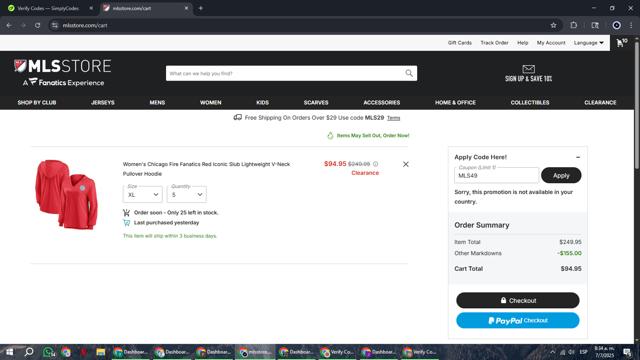Chicago Fire checkout page showing Chicago Fire promo code box | Screenshot taken by SimplyCodes community member on Jul 7, 2025