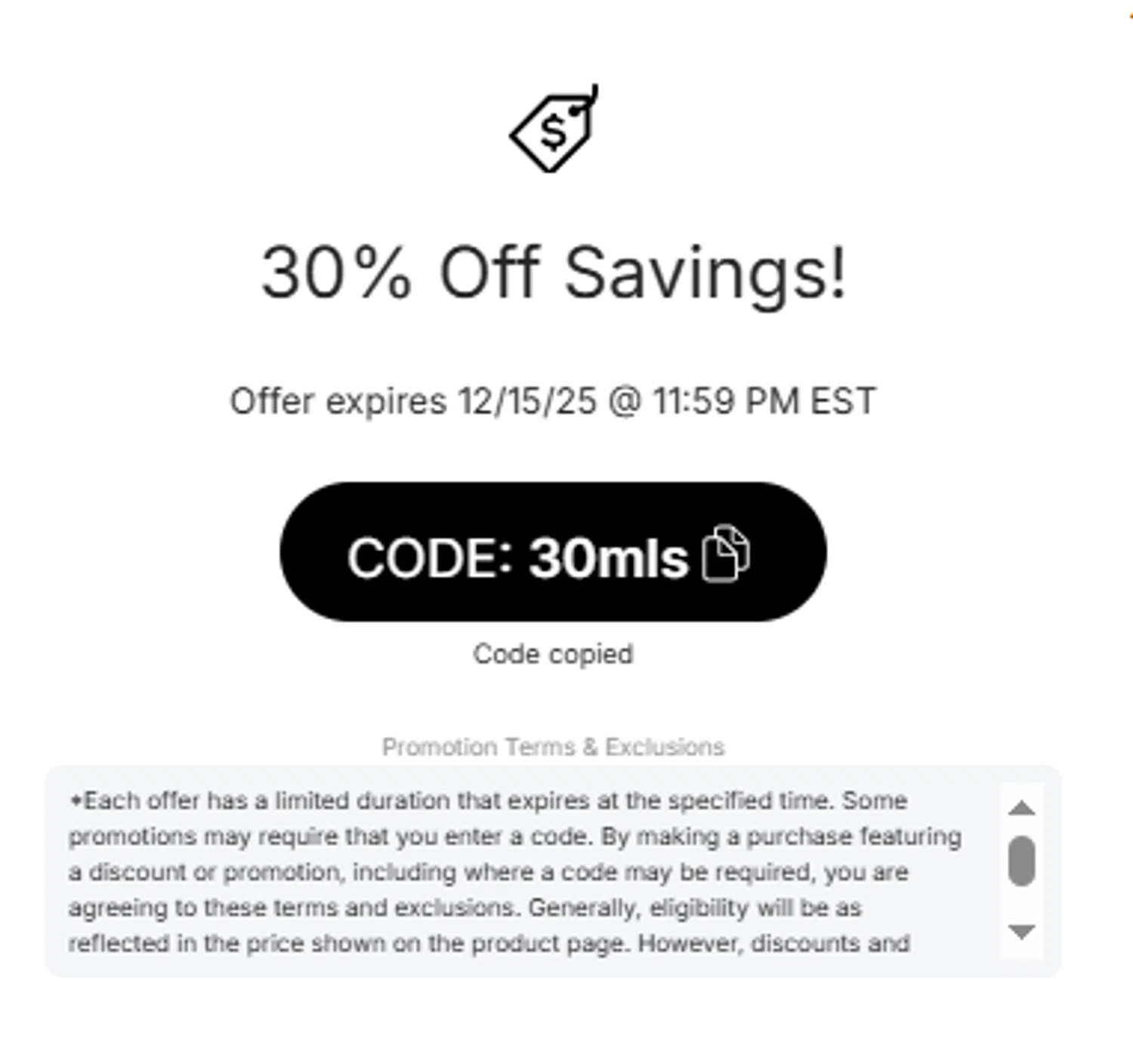 Chicago Fire promo code screenshot showing code 30mls applied at Chicago Fire checkout page. Uploaded by SimplyCodes community member DORIANGEL on Dec 15, 2025