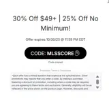 MLSSCORE coupon verification screenshot