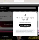 Chicagoland Speedway coupon verification screenshot