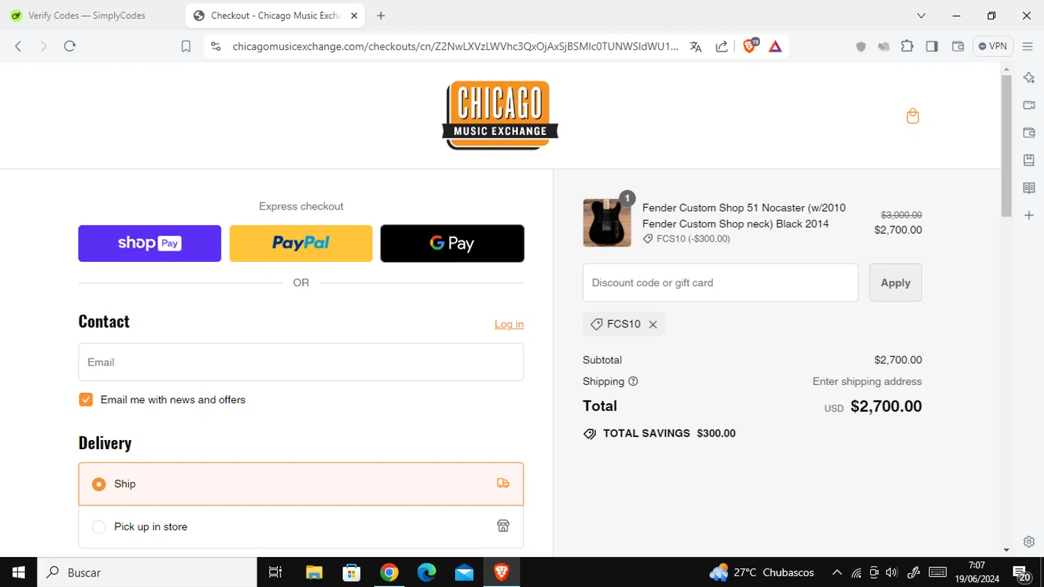 where to use Choice Music LA promo code box