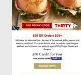 THIRTY coupon verification screenshot