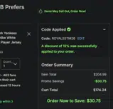Chicago White Sox coupon verification screenshot