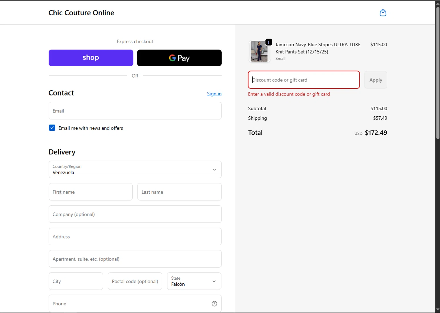 Chic Couture Online promo code screenshot showing code EARLY50 applied at Chic Couture Online checkout page. Uploaded by SimplyCodes community member GoldPhoenix3793 on Nov 22, 2025