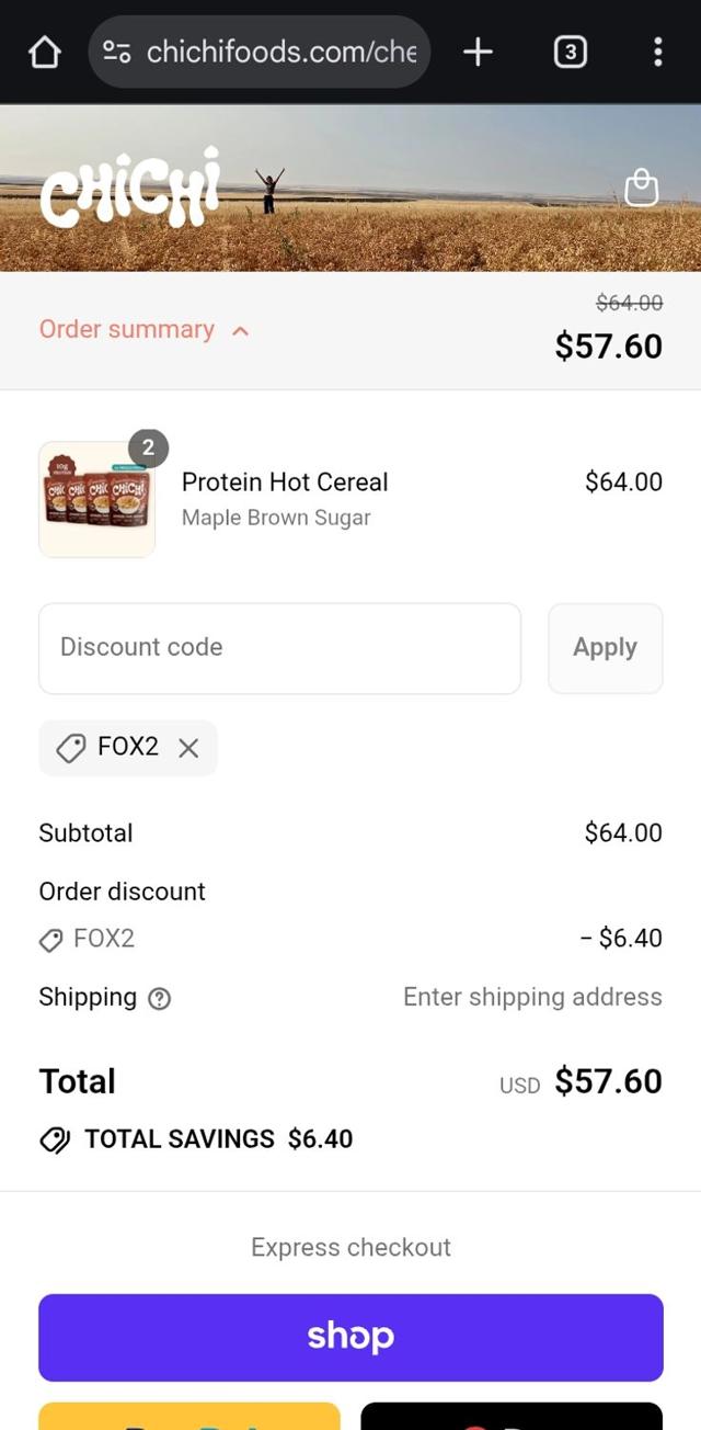 ChiChi checkout page showing ChiChi discount code box | Screenshot taken by SimplyCodes community member on Sep 11, 2025