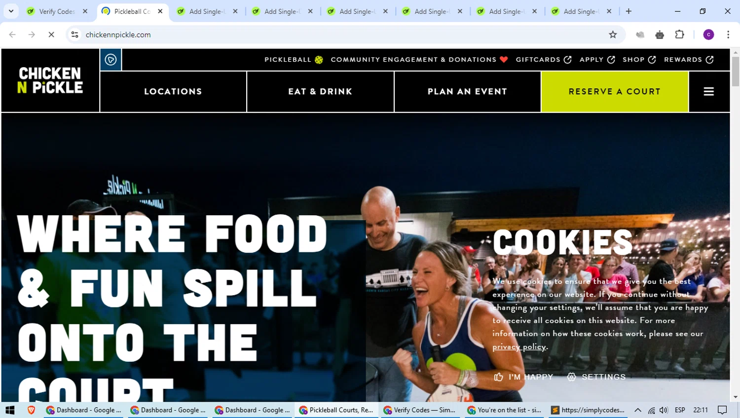 Chicken N Pickle checkout page showing Chicken N Pickle discount code box | Screenshot taken by SimplyCodes community member on Sep 3, 2024