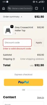 Chiclara coupon verification screenshot