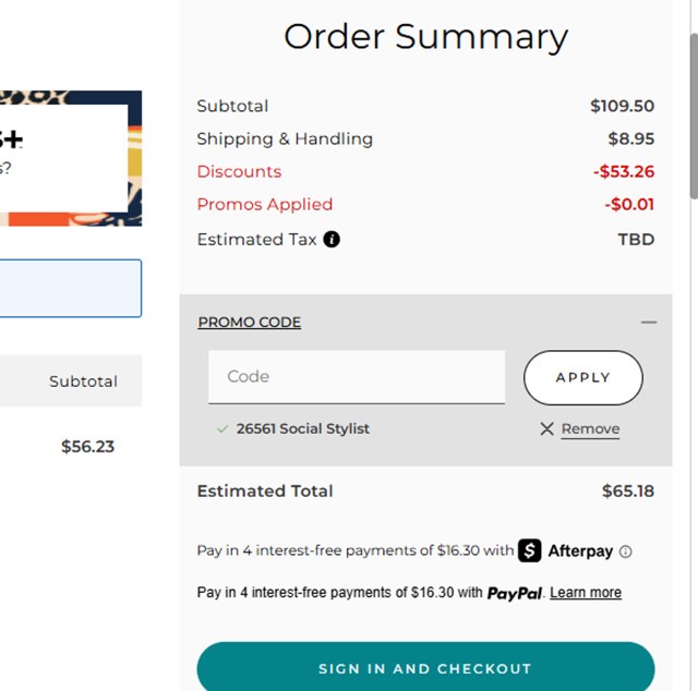 Chico's Off the Rack checkout page showing Chico's Off the Rack promo code box | Screenshot taken by SimplyCodes community member on Mar 27, 2025