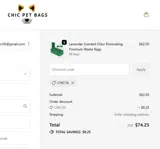 CHIC10 coupon verification screenshot