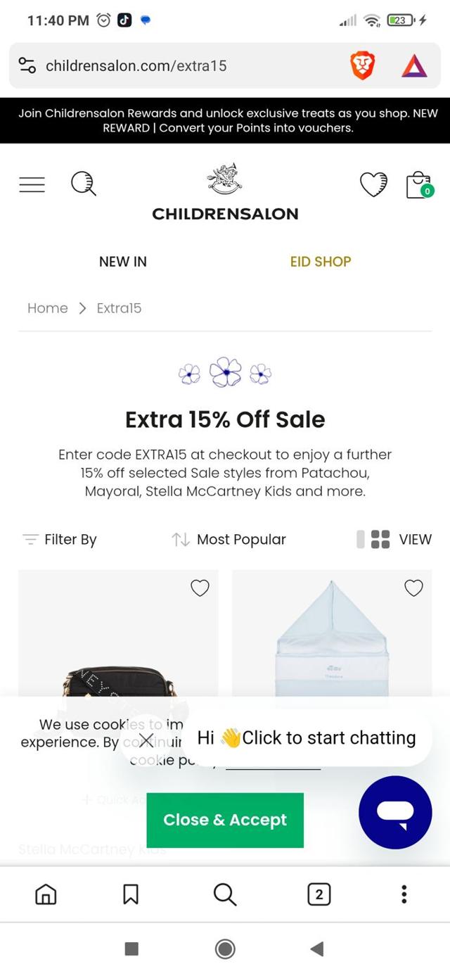 Childrensalon checkout page showing Childrensalon promo code box | Screenshot taken by SimplyCodes community member on Feb 2, 2025