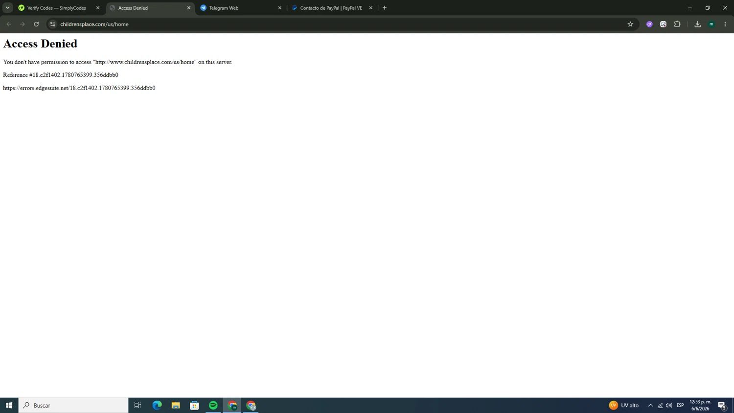 Verification screenshot for 20% Off Storewide at The Children's Place at The Children's Place — 15d ago