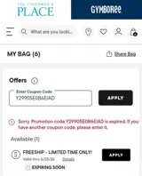 The Children's Place coupon verification screenshot