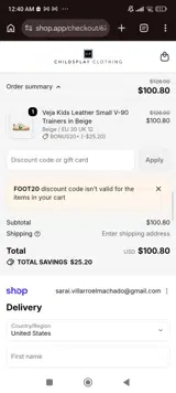 Childsplay Clothing USA coupon verification screenshot
