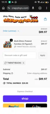 TWENTYBUCKS coupon verification screenshot