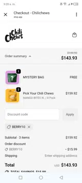 BERRY10 coupon verification screenshot