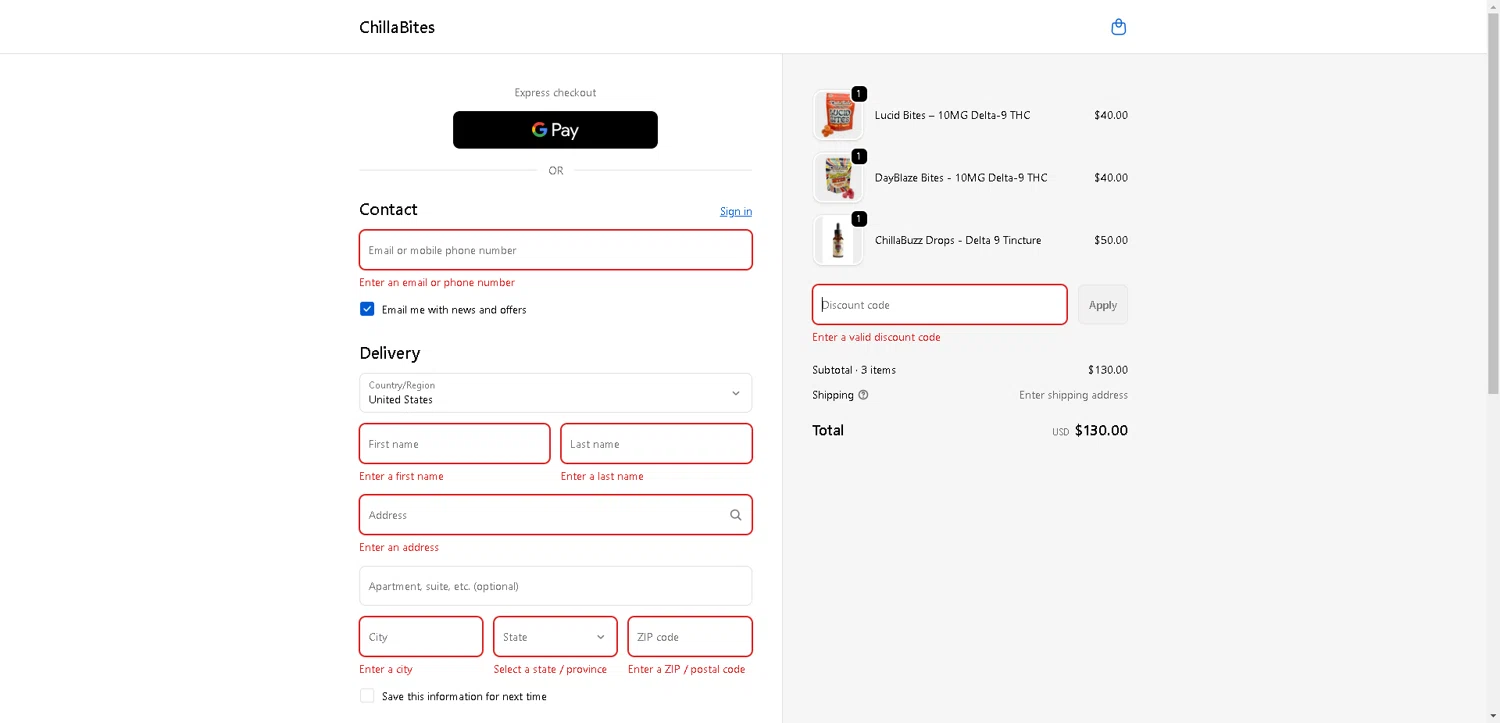 ChillaBites promo code screenshot showing code BOGO applied at ChillaBites checkout page. Uploaded by SimplyCodes community member BargainCurator5453 on Sep 23, 2025