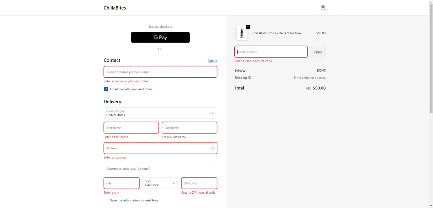 ChillaBites promo code screenshot showing code BOGO applied at ChillaBites checkout page. Uploaded by SimplyCodes community member SwiftCurator4059 on Sep 23, 2025