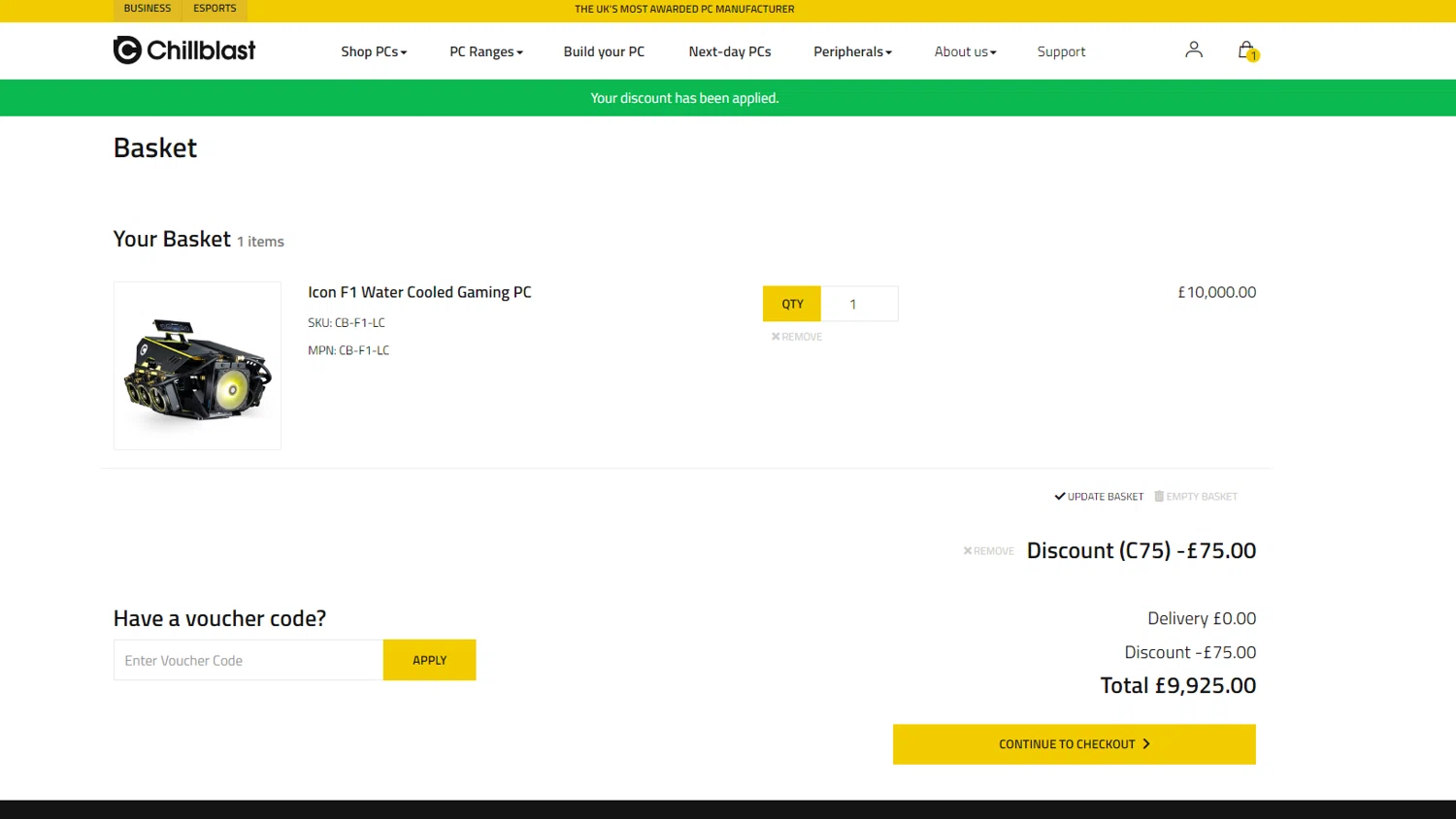 where to use Chillblast promo code box