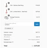 Chill Steel Pipes coupon verification screenshot