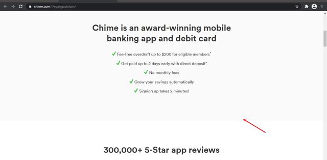 Chime checkout page showing Chime promo code box | Screenshot taken by SimplyCodes community member on Mar 26, 2022