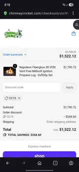 Chimney Cricket coupon verification screenshot
