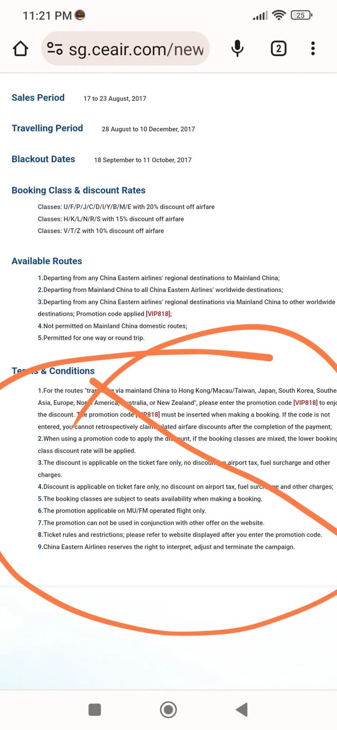 China Eastern Airlines checkout page showing China Eastern Airlines coupon code box | Screenshot taken by SimplyCodes community member on Nov 18, 2023