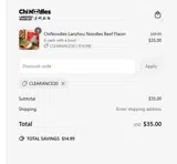 Clearance40 coupon verification screenshot