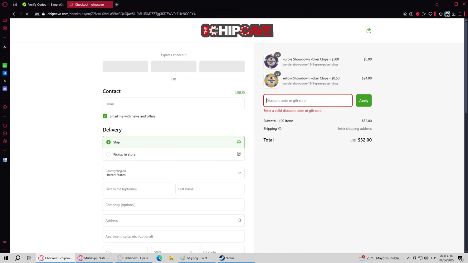 ChipCave promo code screenshot showing code King applied at ChipCave checkout page. Uploaded by SimplyCodes community member lolitaasthetich on Apr 9, 2025