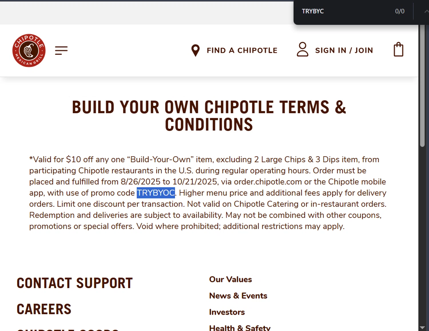Chipotle Promo Codes (2 Verified) - $10 Off w/Code Oct 2025