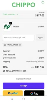 PAWEL57663 coupon verification screenshot