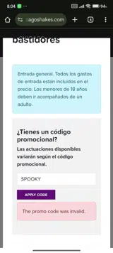 SPOOKY coupon verification screenshot