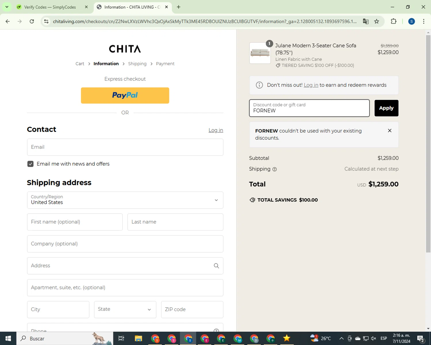 how to use Chita Living coupons