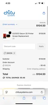 ISIDON coupon verification screenshot