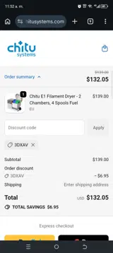 3DXAV coupon verification screenshot