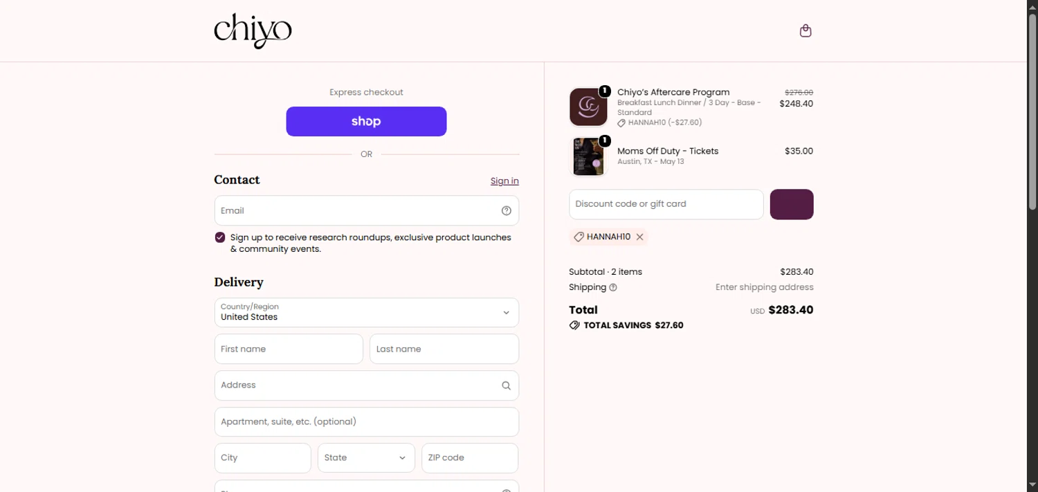Chiyo Promo Codes - 15% Off (9 Verified) Jul 2026