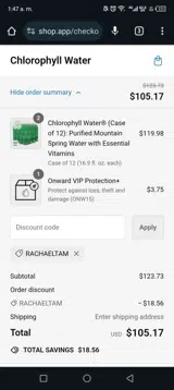 RACHAELTAM coupon verification screenshot