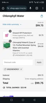 GREENENERGY coupon verification screenshot
