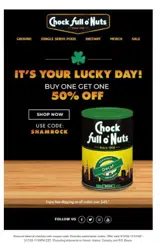 Chock Full o'Nuts coupon verification screenshot