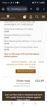 CHOCO102026 coupon verification screenshot