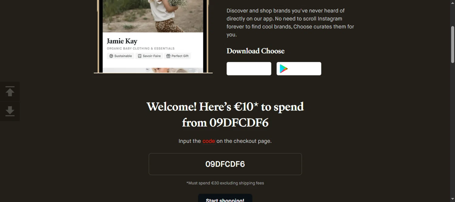 Choose promo code screenshot showing code 09DFCDF6 applied at Choose checkout page. Uploaded by SimplyCodes community member 111111 on Aug 23, 2025
