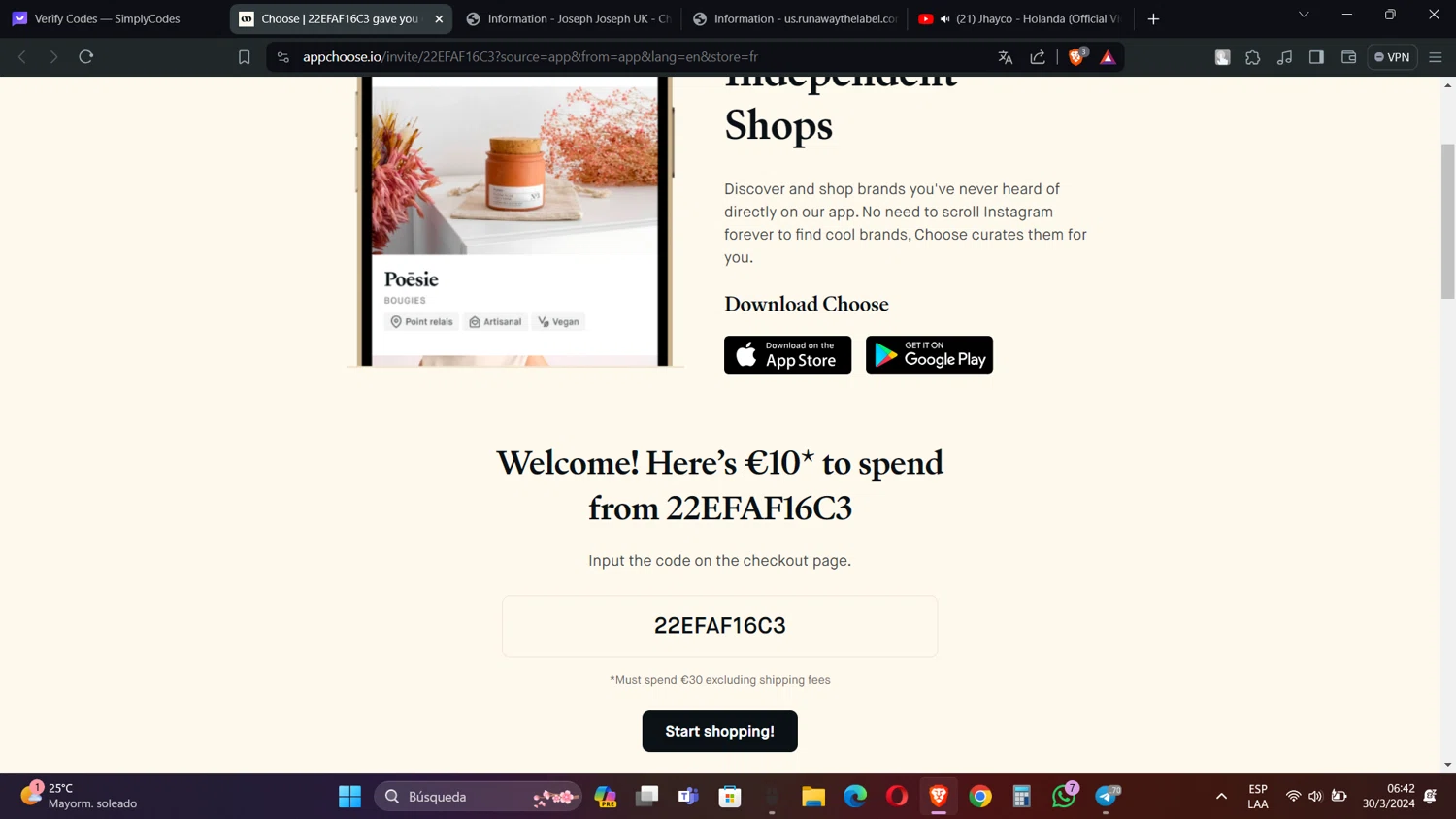 Choose checkout page showing Choose promo code box | Screenshot taken by SimplyCodes community member on Mar 30, 2024