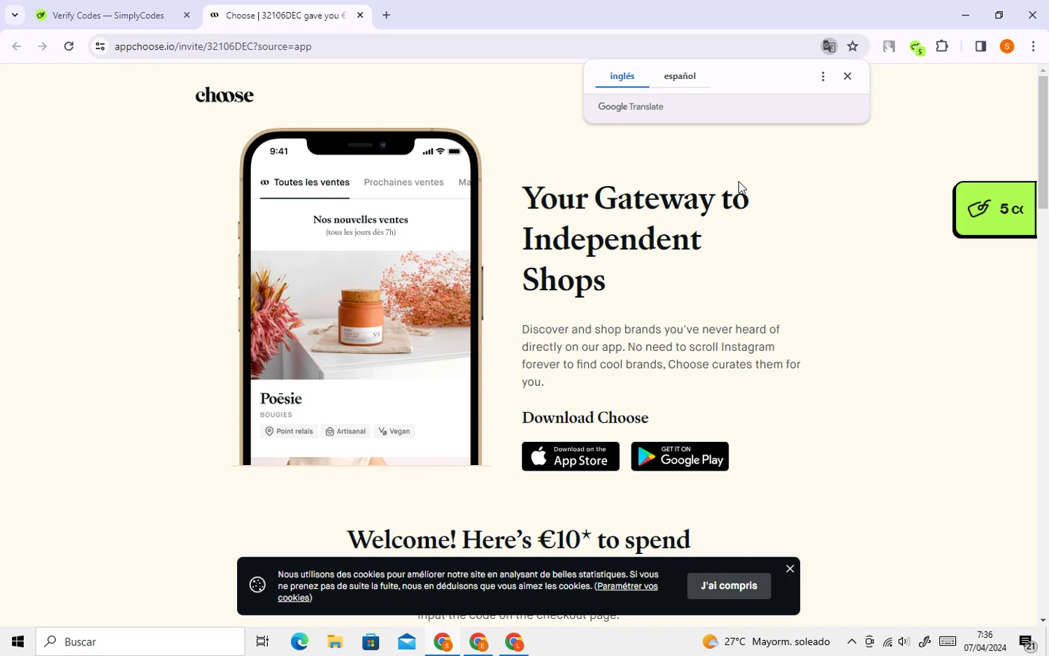 Choose checkout page showing Choose promo code box | Screenshot taken by SimplyCodes community member on Apr 7, 2024