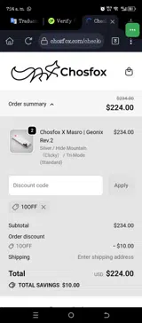 10OFF coupon verification screenshot
